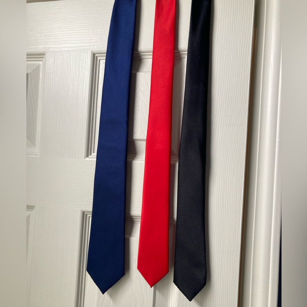 Classic Teen/Boys Tie Set - Blue, Red, and Black